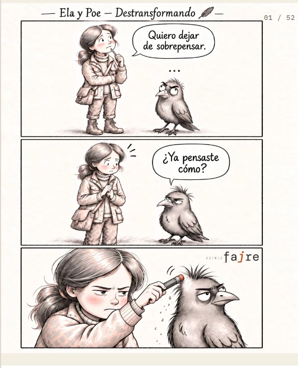 Tira cómica de Ela y Poe